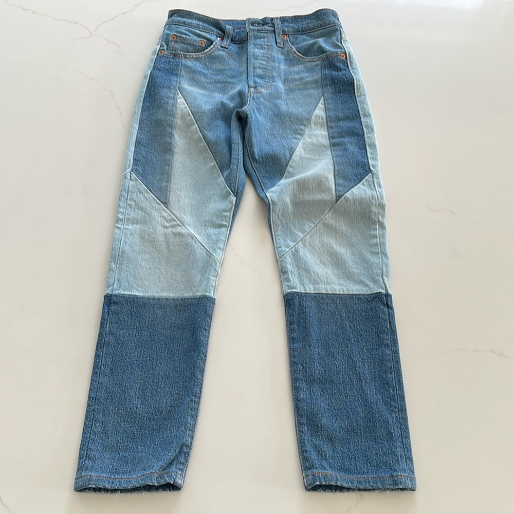 Levi’s 501 S Skinny Patchwork Jeans Button-Fly Wo… - image 1